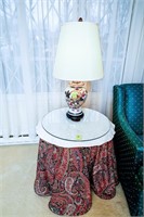 Flower Glass Lamp (Damaged Shade) and Round