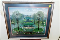 Park Scene Print by Michel Delacroix Framed and