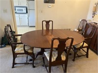 ANTIQUE DINING TABLE & 4 CHAIRS