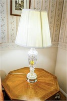 (2) Heavy Glass Lamps (Both Have Damaged Shades)