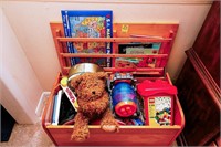 Wooden Toy Box with Toys