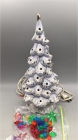 SmallHand Made White Christmas Tree, Gold Accents