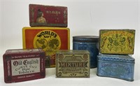 7 Tobacco Litho Advertising Tins