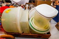 (3) Flats of Assorted Tupperware and Plastic