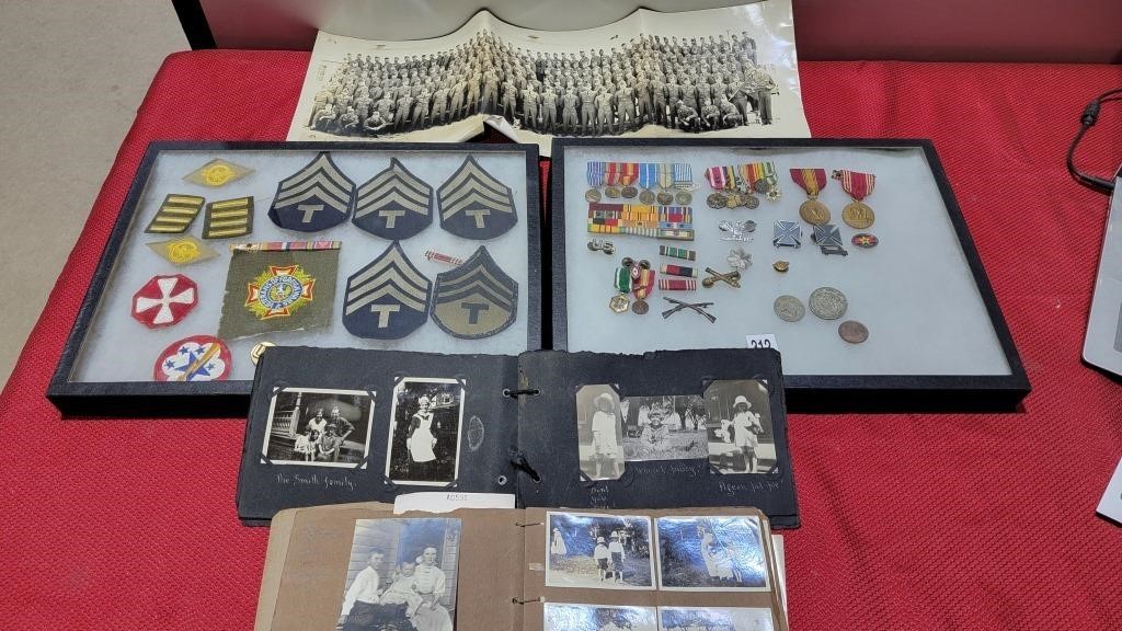 Ww2 military pins patches and old photos