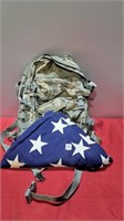 Stitched America flag and military bag