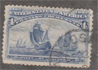 1892 Columbian Exposition US 4c Postage Stamp