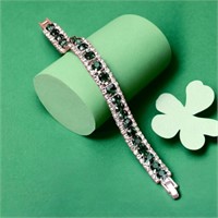 May's Birthstone Emerald Color Tennis Bracelet