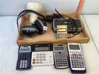 Battery Charger, Desk Lamp, Earphones & Calculator