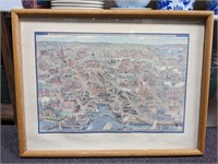 Framed Map of 1695 Annapolis 19 x 25