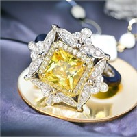 Vintage Topaz Diamond Color Cluster Ring