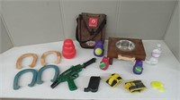 PET TOYS& DISH,RUBBER HORSESHOES,ANKLE WEIGHTS +