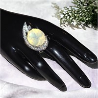 Ethiopian Water Opal Style LARGE Statement Ring