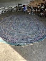 Vintage braided oval rug