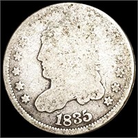 1835 Lg Date Capped Bust Half Dime NICELY