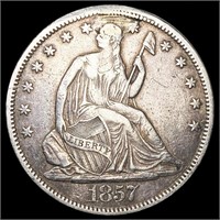 1857-S Seated Liberty Half Dollar NEARLY