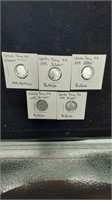 5 1/10th  .999 silver Buffalo coins