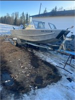 ALUMINUM 16' BOAT JET LEG 10HP JOHNSON