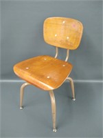 Vintage Peabody Seating Co Industrial wood and