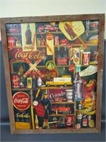 Large complete Coca Cola retro puzzle in wood