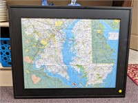 Framed Chesapeake Bay/Maryland Map 23 x 29