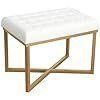 Homepop Upholstered Tufted Velvet Ottoman Bench