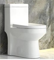 1-piece 0.8/1.28 GPF Dual Flush Round Toilet in