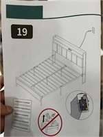 Queen Bed Frame, Storage Headboard with Charging