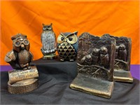 Metal Owl Bookends, Owl Figurine Bottle Opener+