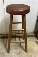 Bar Stool W/ Leather Upholstered