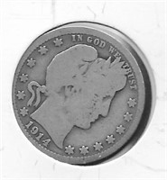 1914 Barber Silver Quarter Dollar