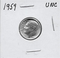 1959 FDR Silver Dime, UNC.