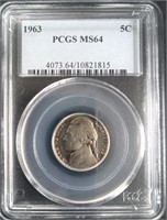 1963 Jefferson Nickel, Graded: MS64