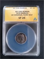 226AD Roman Coin, Graded: VF25