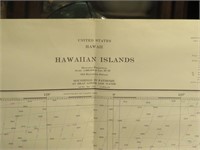 Nautical Chart Hawaiian Islands 48 x 36" 1st Ed.