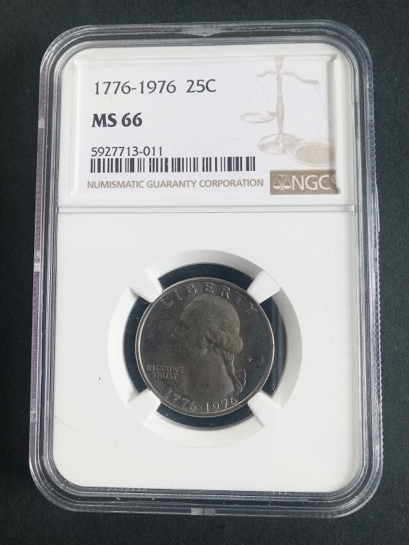 1976 Bicentennial Quarter Dollar, Graded: MS66