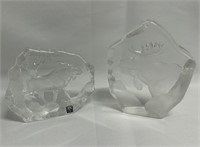 Mats Jonasson Moose Crystal Paperweights