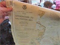 36 x 44" Approaches to Galveston Bay Nautical