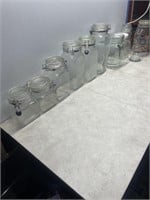 Quantity of glass jars most have snap lids