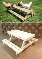 "Chicknic Table" Handmade, new, 18"x18"x9"