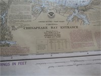 Chesapeake Bay Entrance Nautical Map 36 x 48" 55th