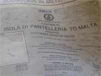 36 x 52" Nautical Map Isola Di Pantelleria to