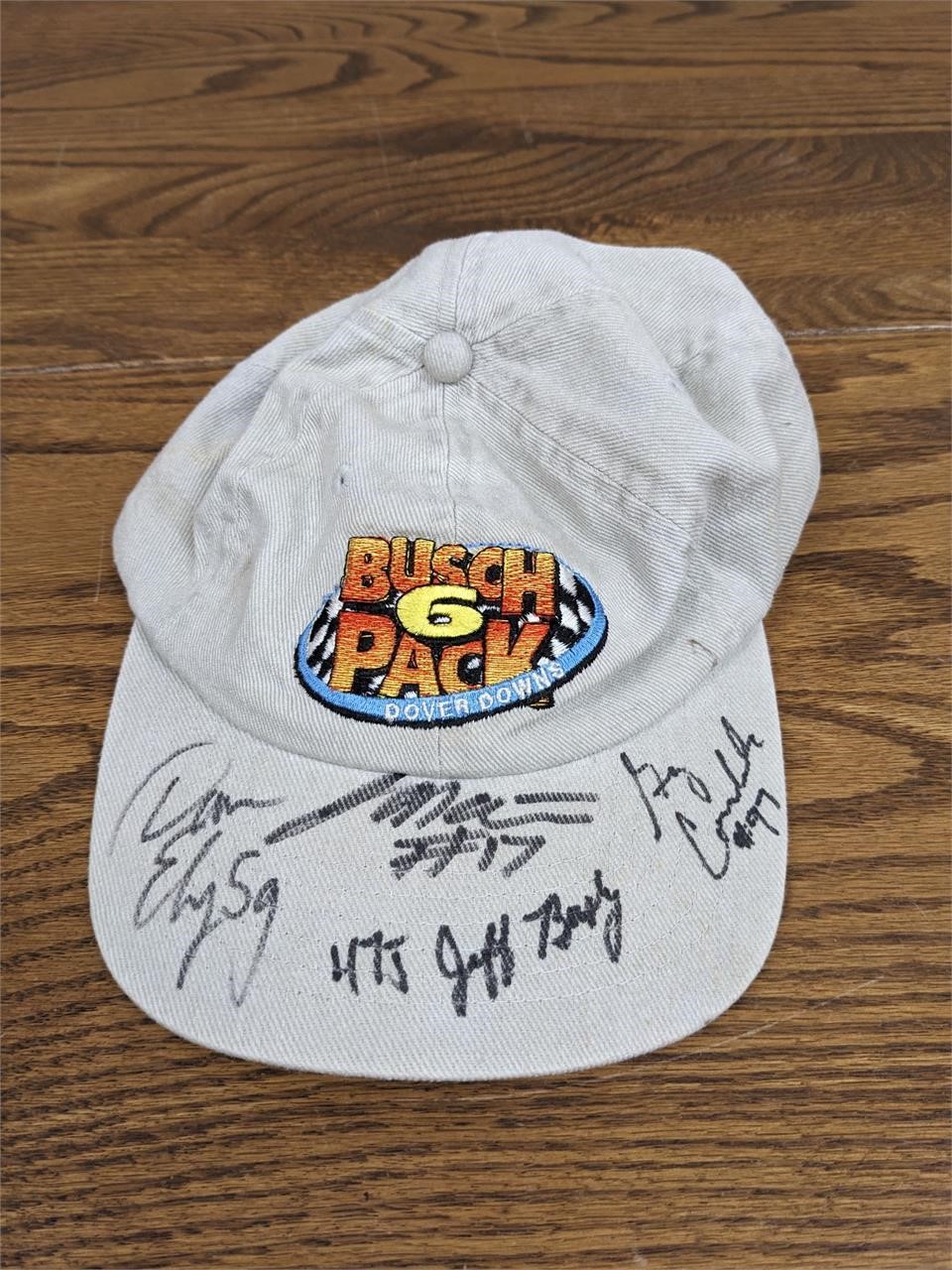 Dover Downs Busch 6 Pack Autographed Hat