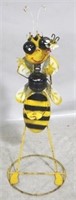 Metal bee garden figure, 34" tall