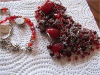 Small Group of Red Vintage Jewelry