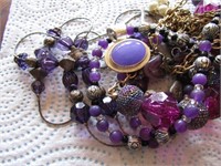 Group of Purple Vintage Jewelry