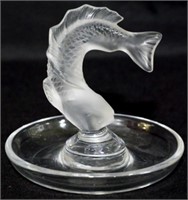 Lalique crystal pin dish with fish