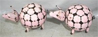 Pair ball metal pigs, 26 x 16