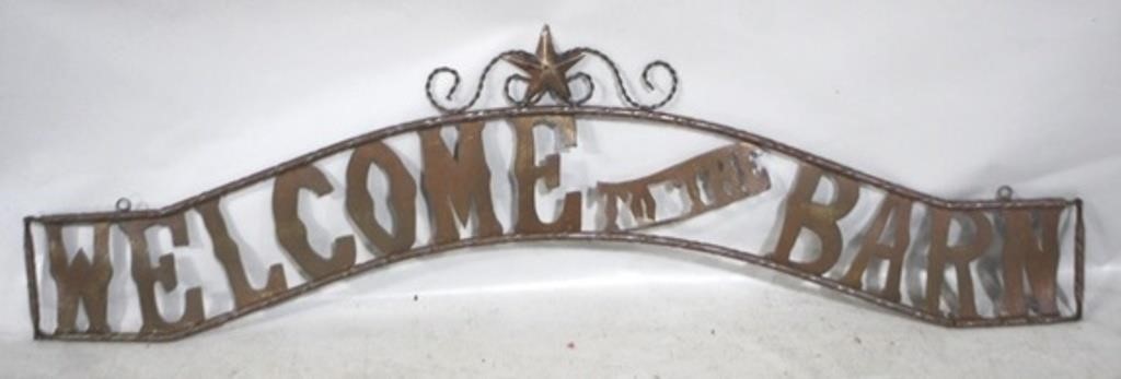 Welcome to the Barn metal sign, 17 x 56