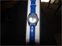 Manhattan Watch Blue Leather Band Untested